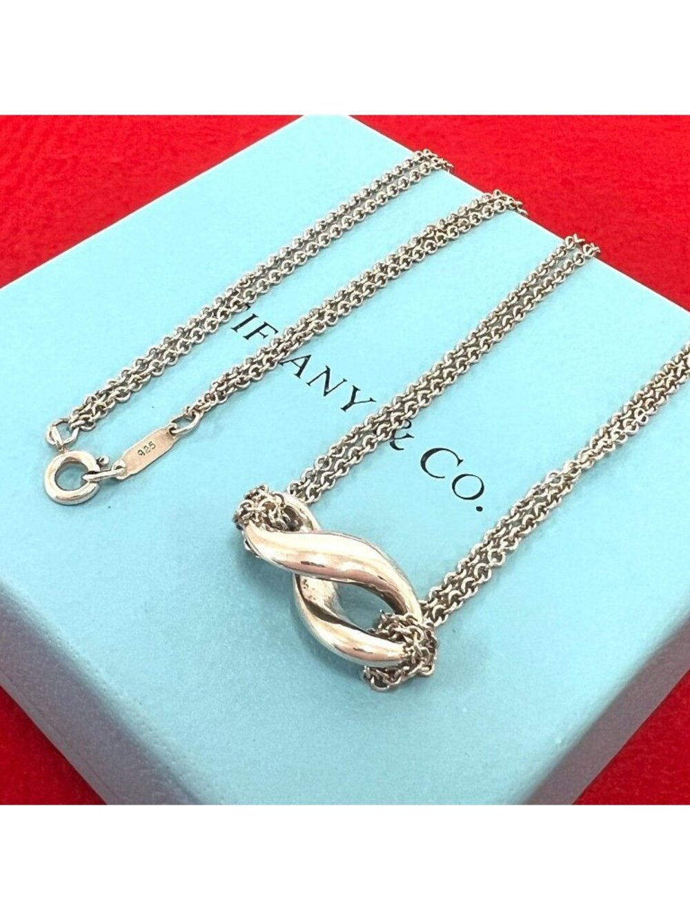 Tiffany & Co Vintage Infinity Necklace 925 Sterling Silver